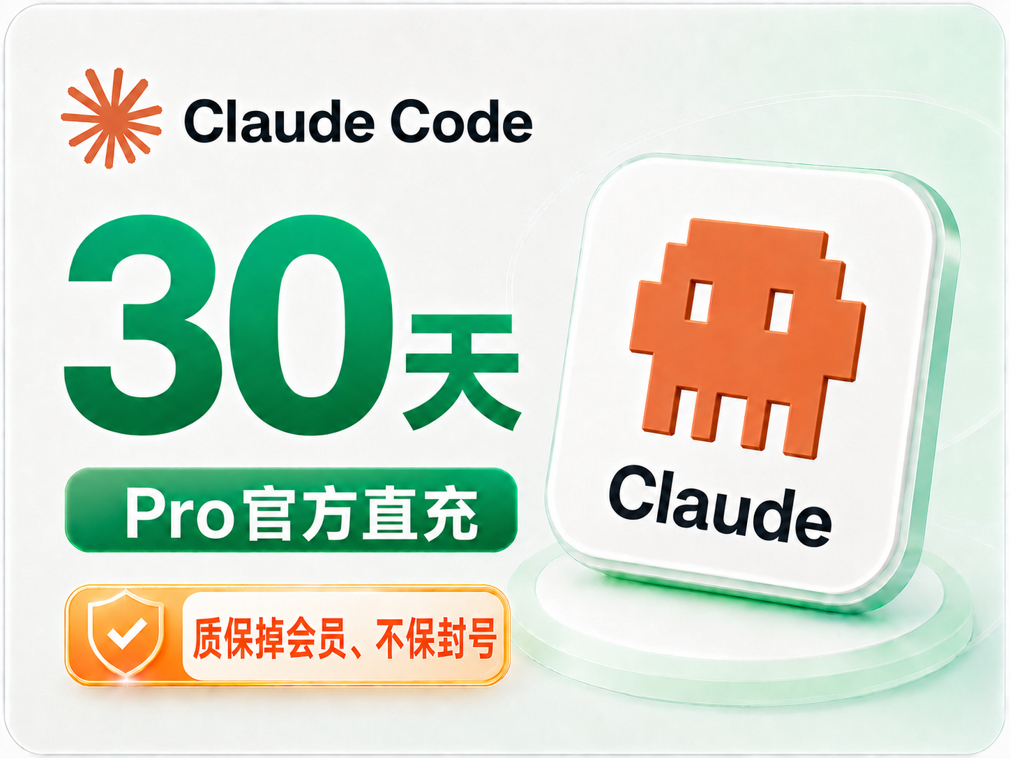 Claude Code Pro官充会员(质保掉订阅)
